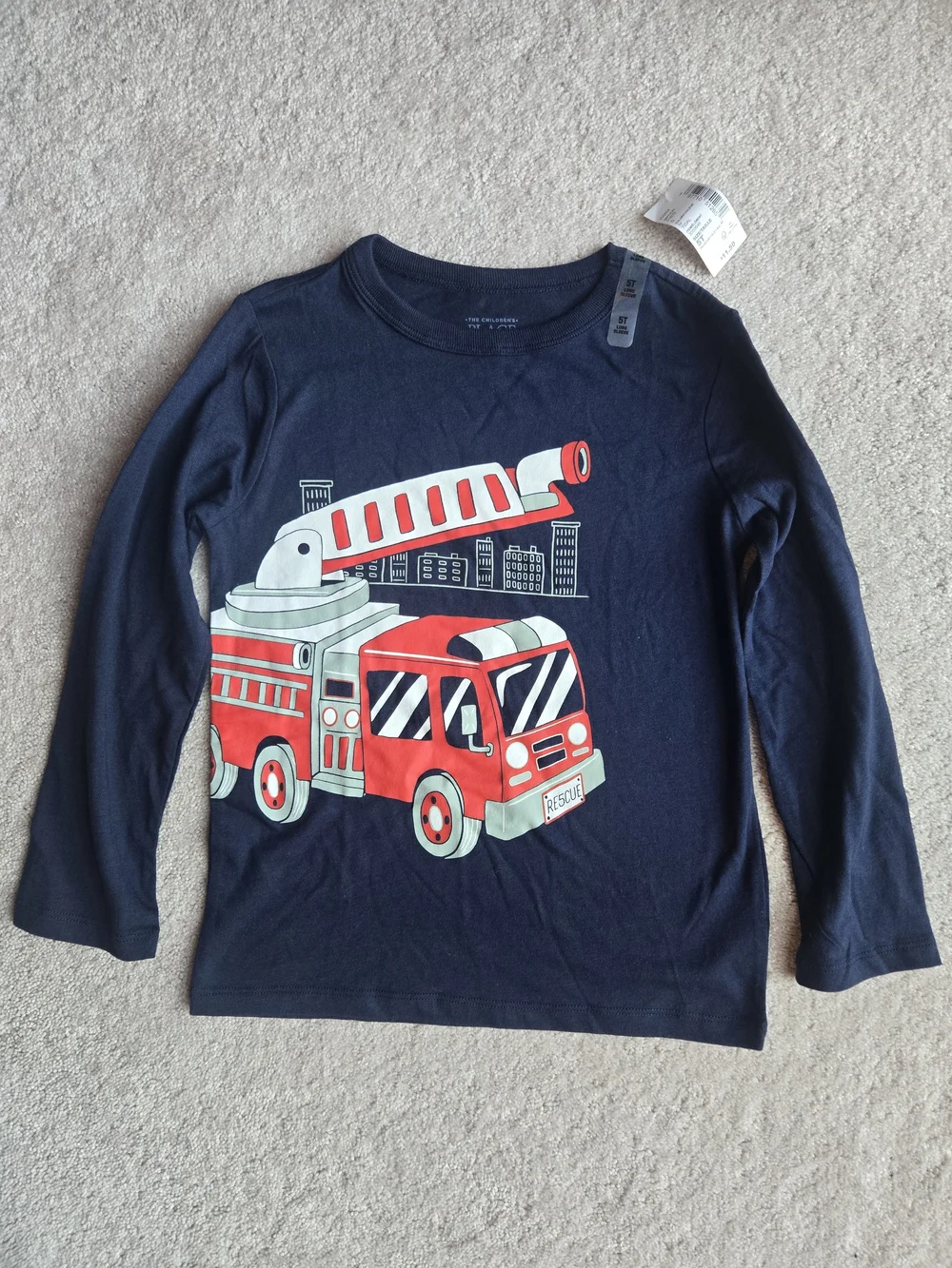 The Children's Place Navy Long-Sleeve Fire Truck Tee